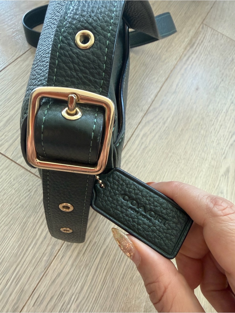 Coach Pebbled Leather Crossbody Bag | Forest Green|Gold Hardware|Excellent Condi - Picture 4 of 15